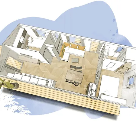 Mobil 4 Personnes Avec Terrasse A - Api-1-52-1442 *