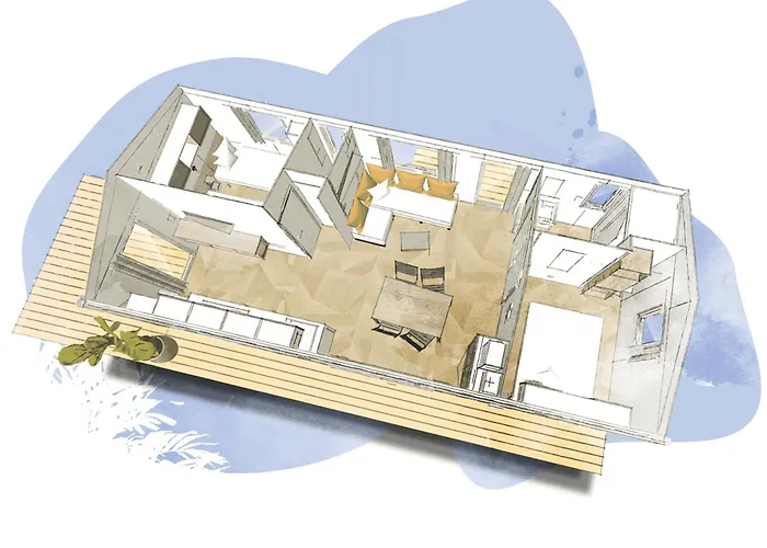 Mobil 4 Personnes Avec Terrasse A - Api-1-52-1442 *